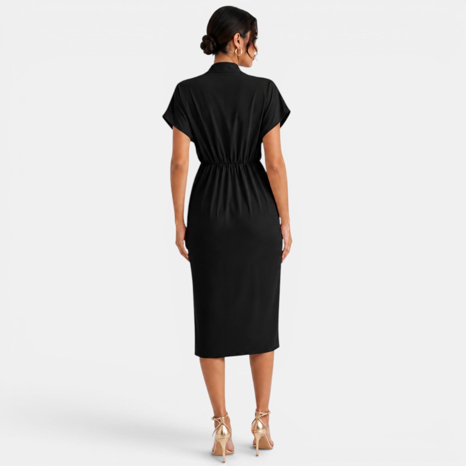 Vestido Mujer Cuello V Midi
