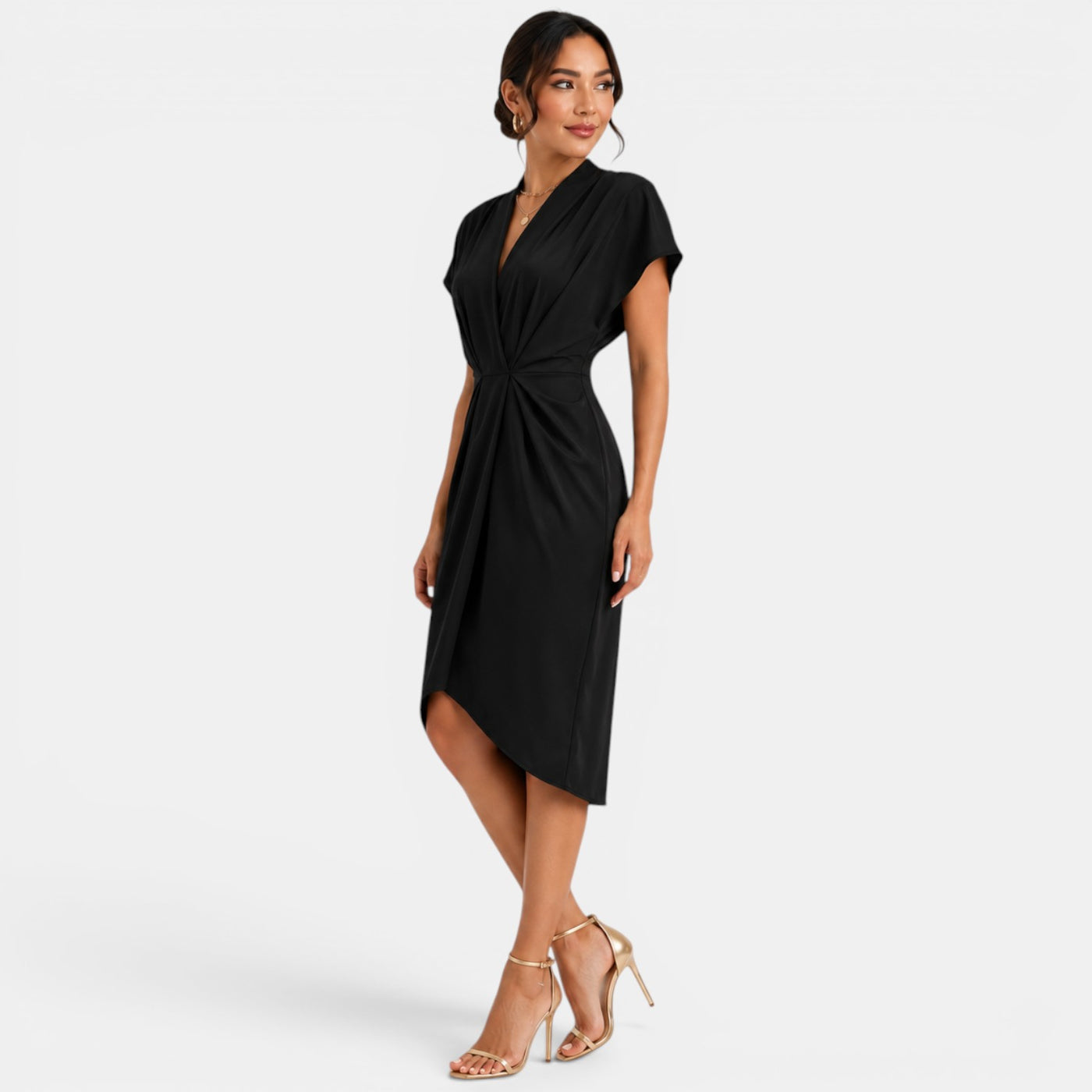 Vestido Mujer Cuello V Midi