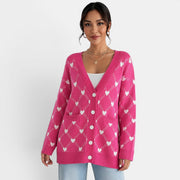 Cárdigan Punto Mujer Corazones
