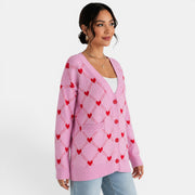 Cárdigan Punto Mujer Corazones