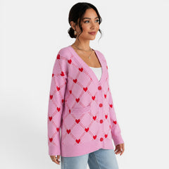 Cárdigan Punto Mujer Corazones