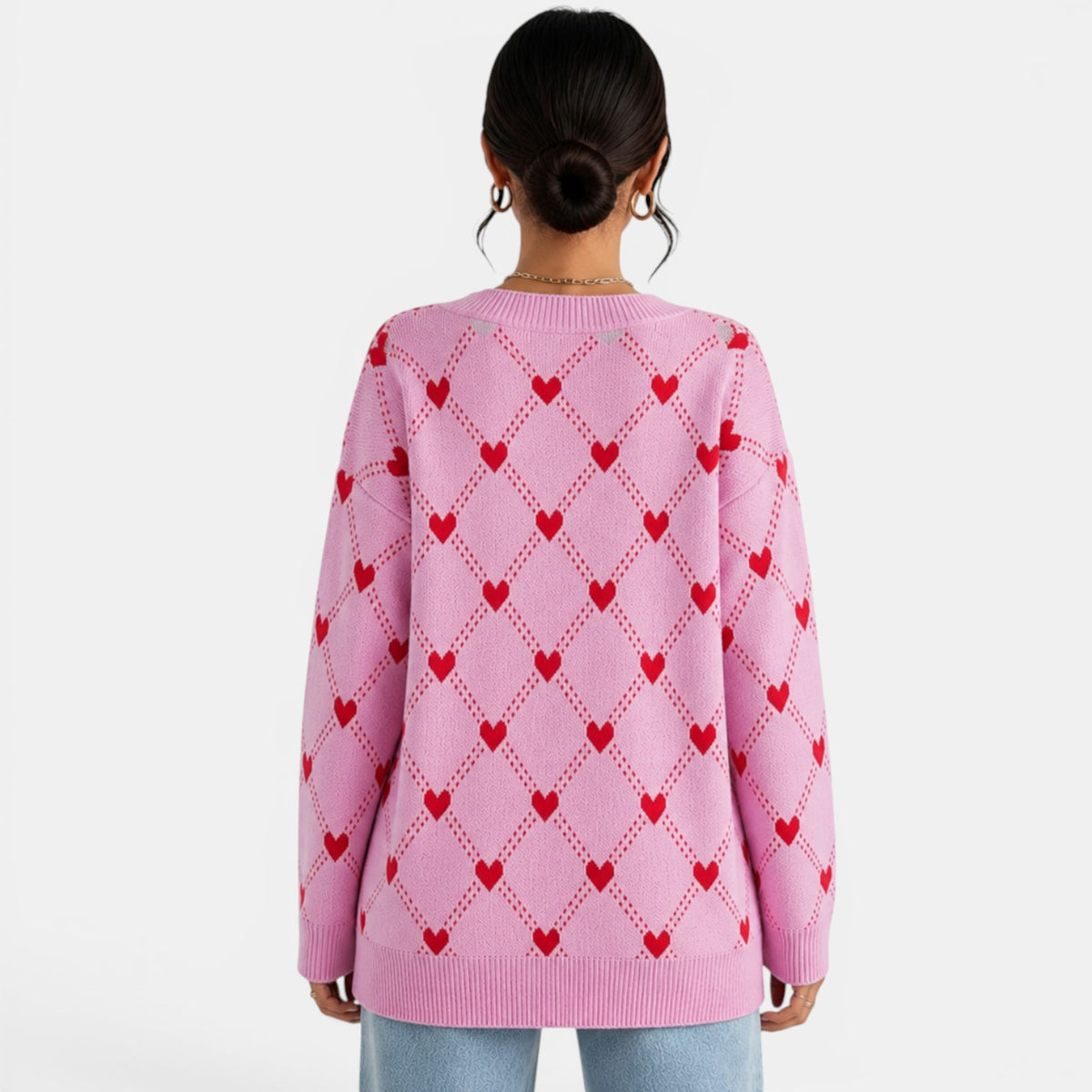 Cárdigan Punto Mujer Corazones