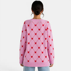 Cárdigan Punto Mujer Corazones