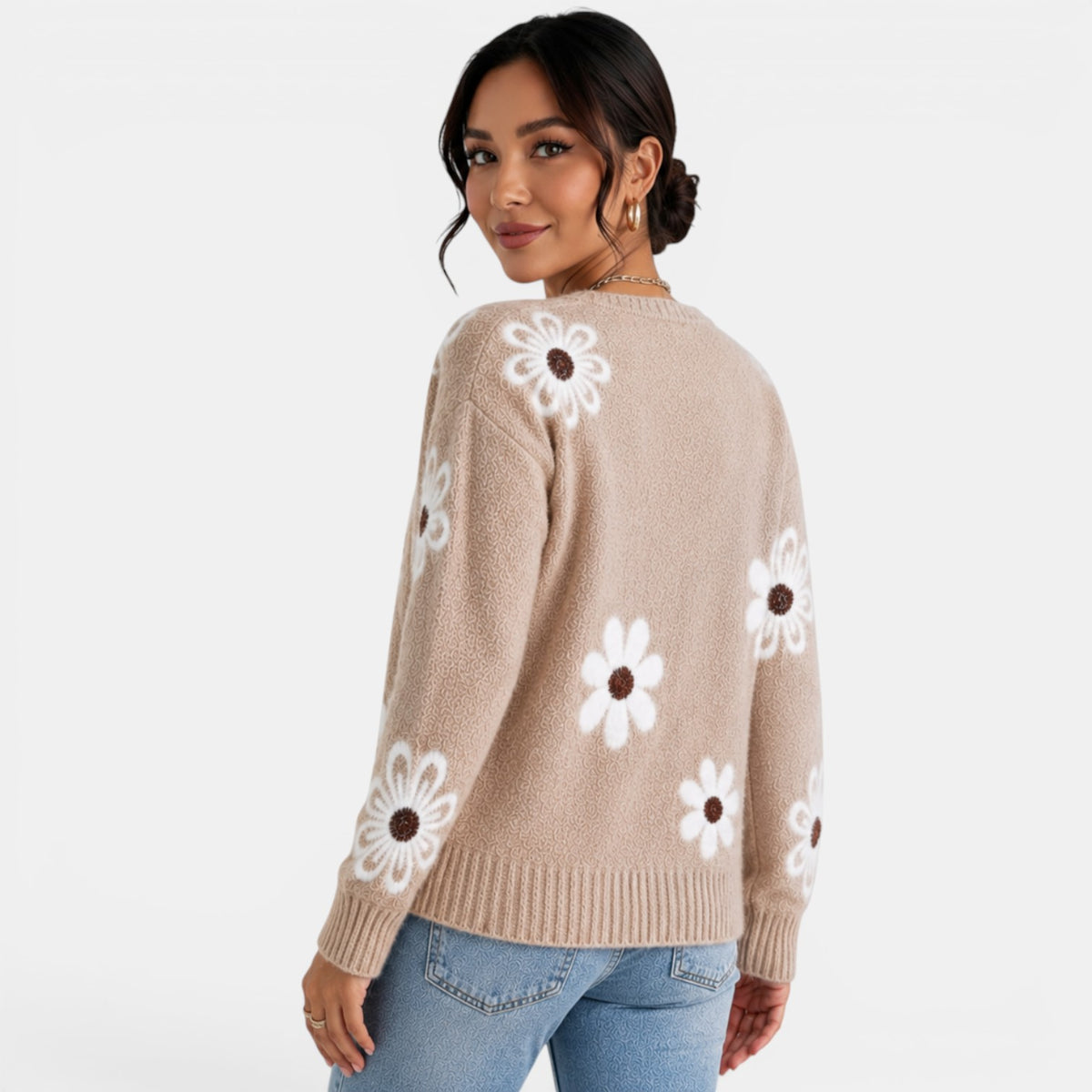 Cárdigan Punto Mujer Floral