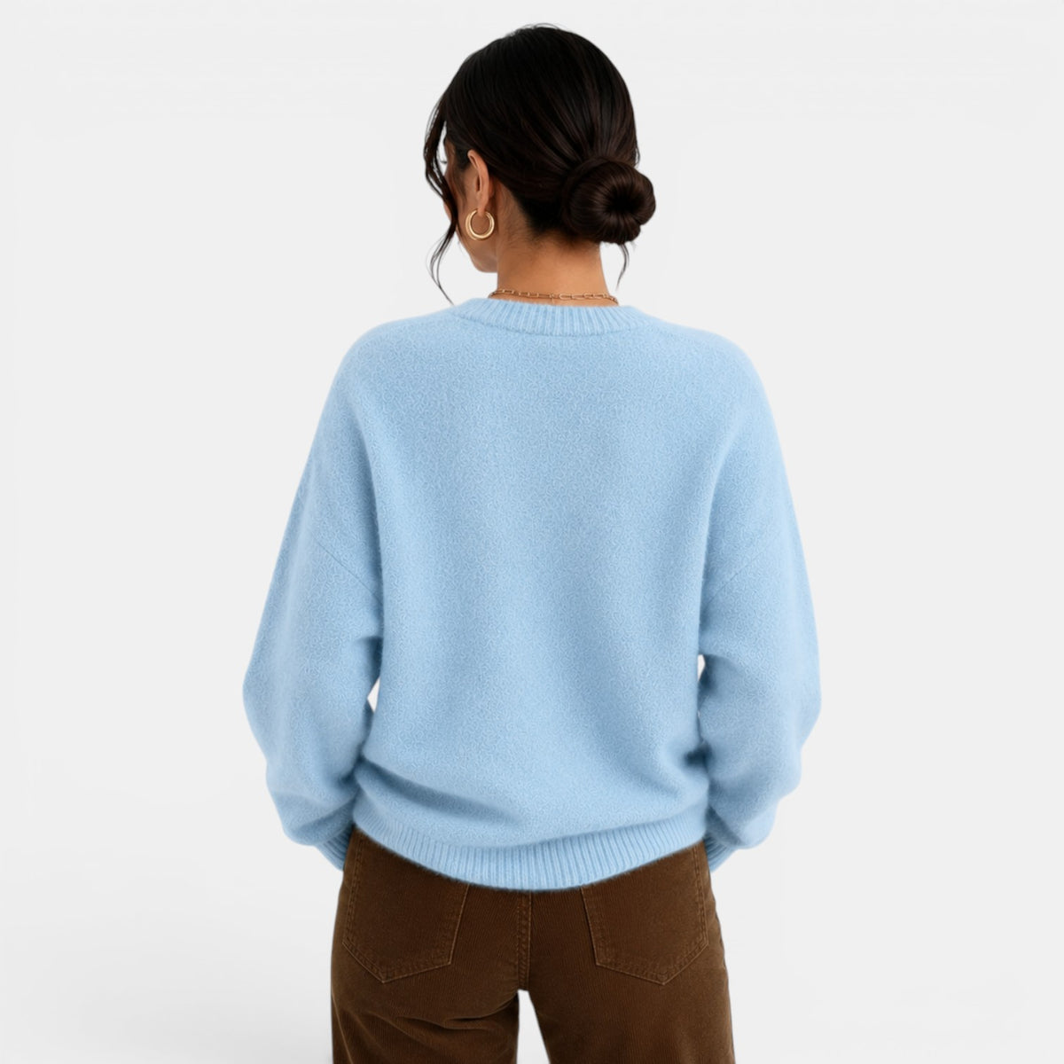 Women's Oversized Cashmere-Feel Sweater - Chunky Crew Neck