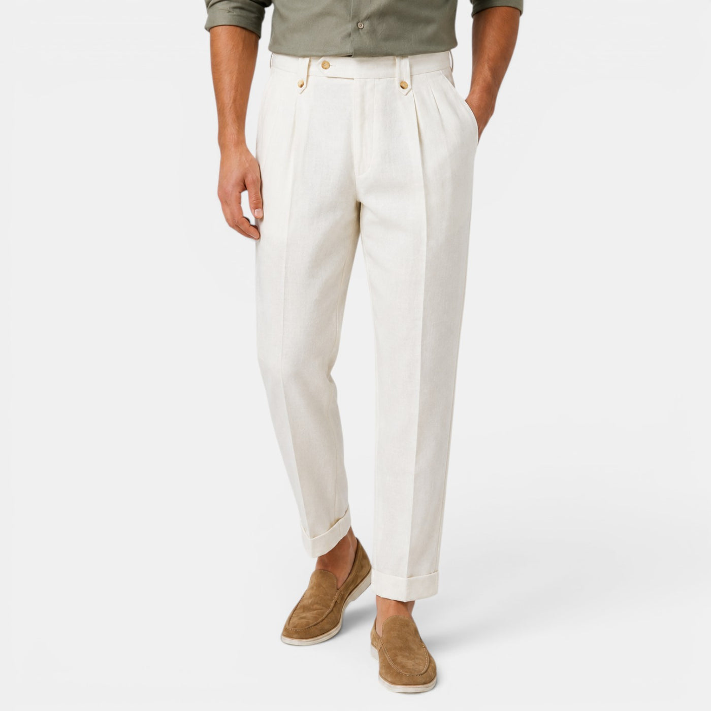Pantalón Hombre Lino Recto