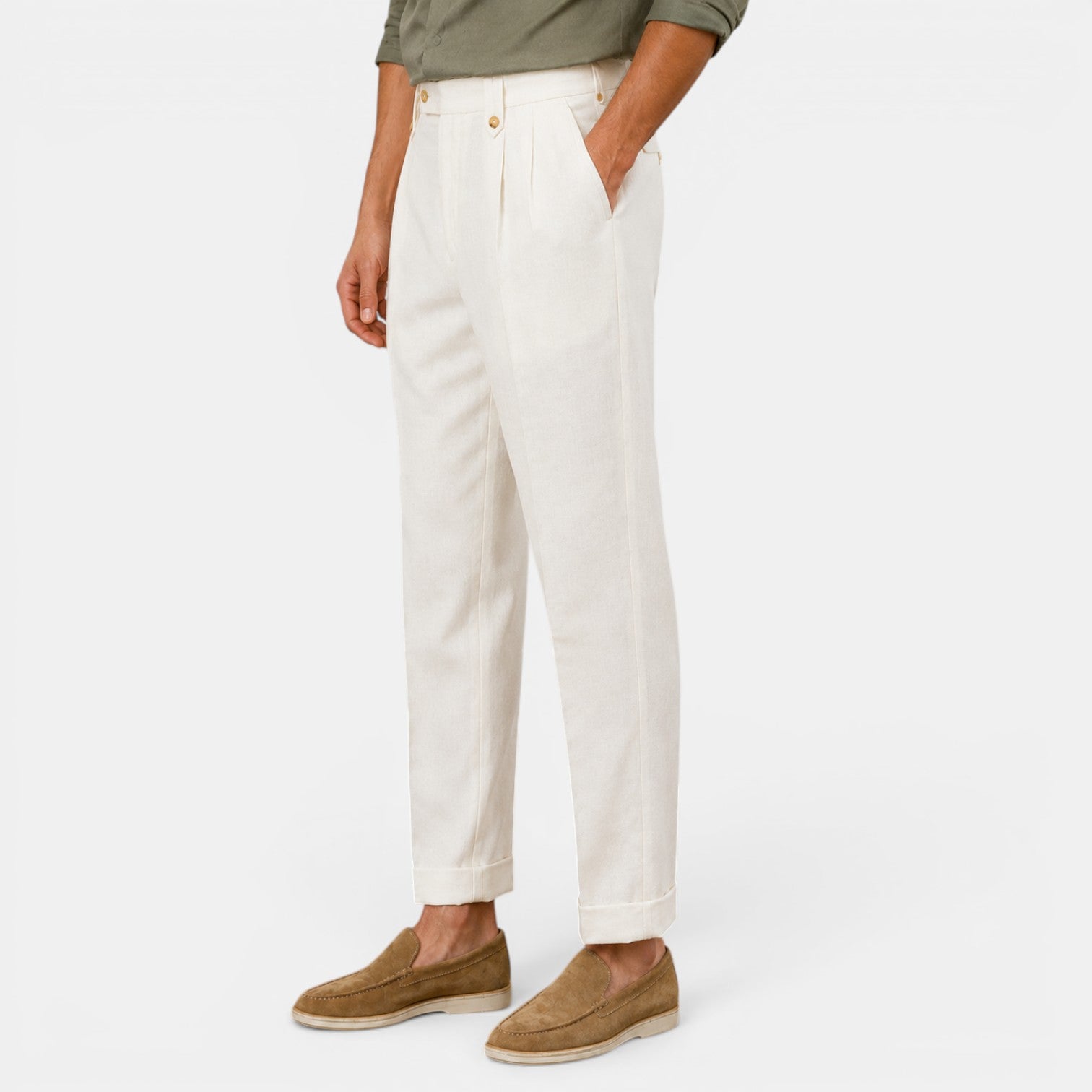 Pantalón Hombre Lino Recto