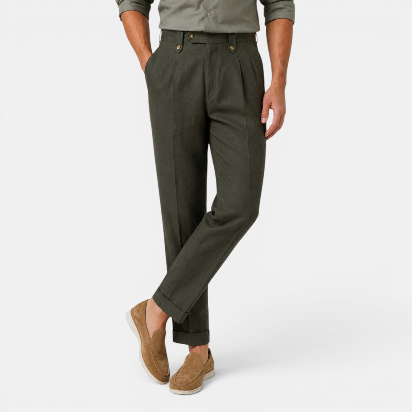 Pantalón Hombre Lino Recto