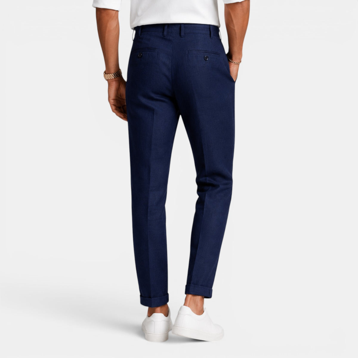 Men's Linen Dress Pants - Straight Leg, Button Fly
