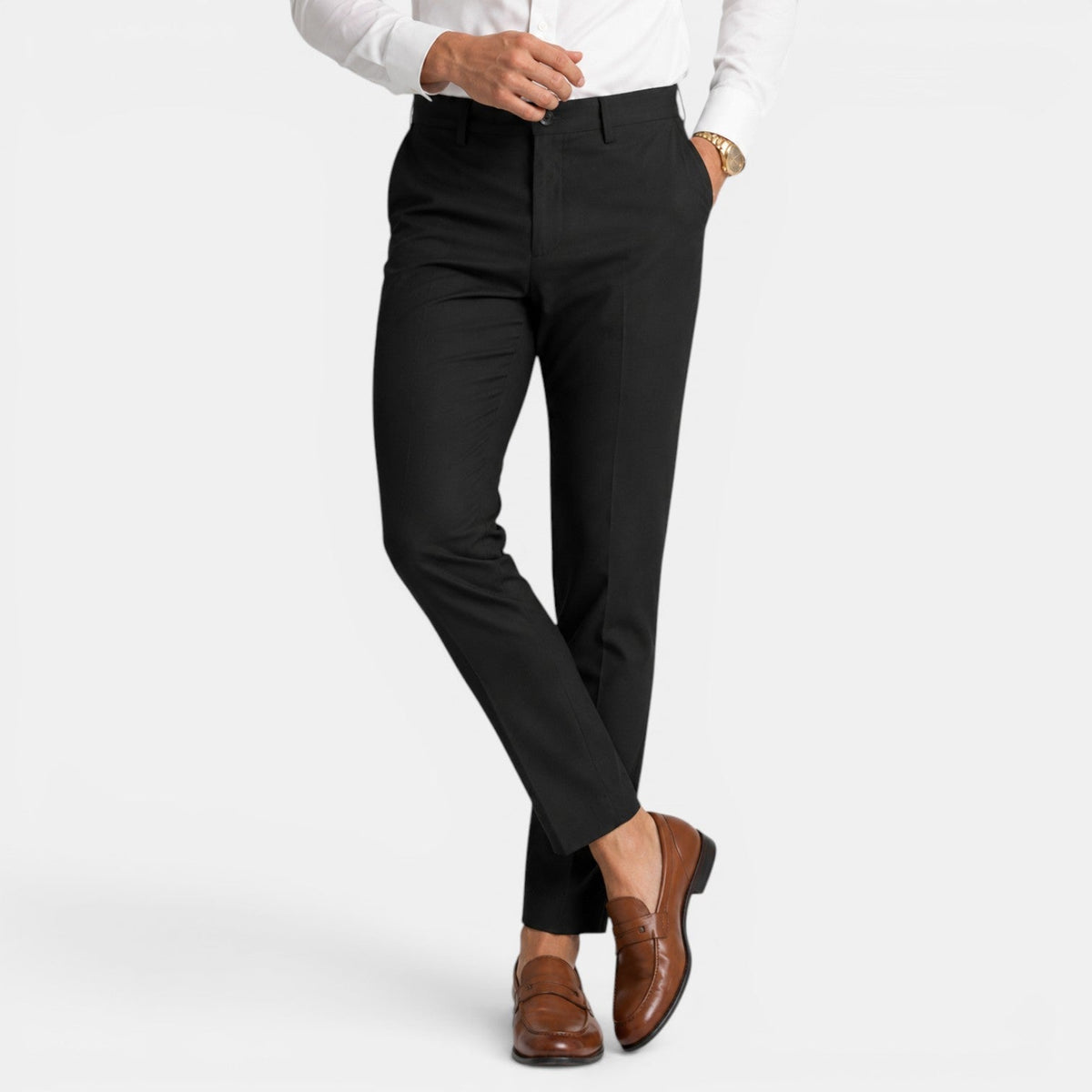 Men's slim-fit chino trousers in a smart casual style