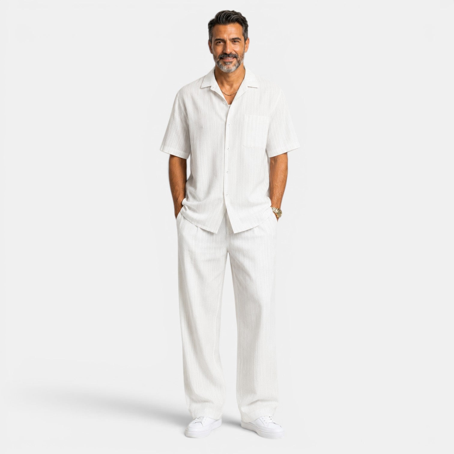 Men's Textured Casual Set