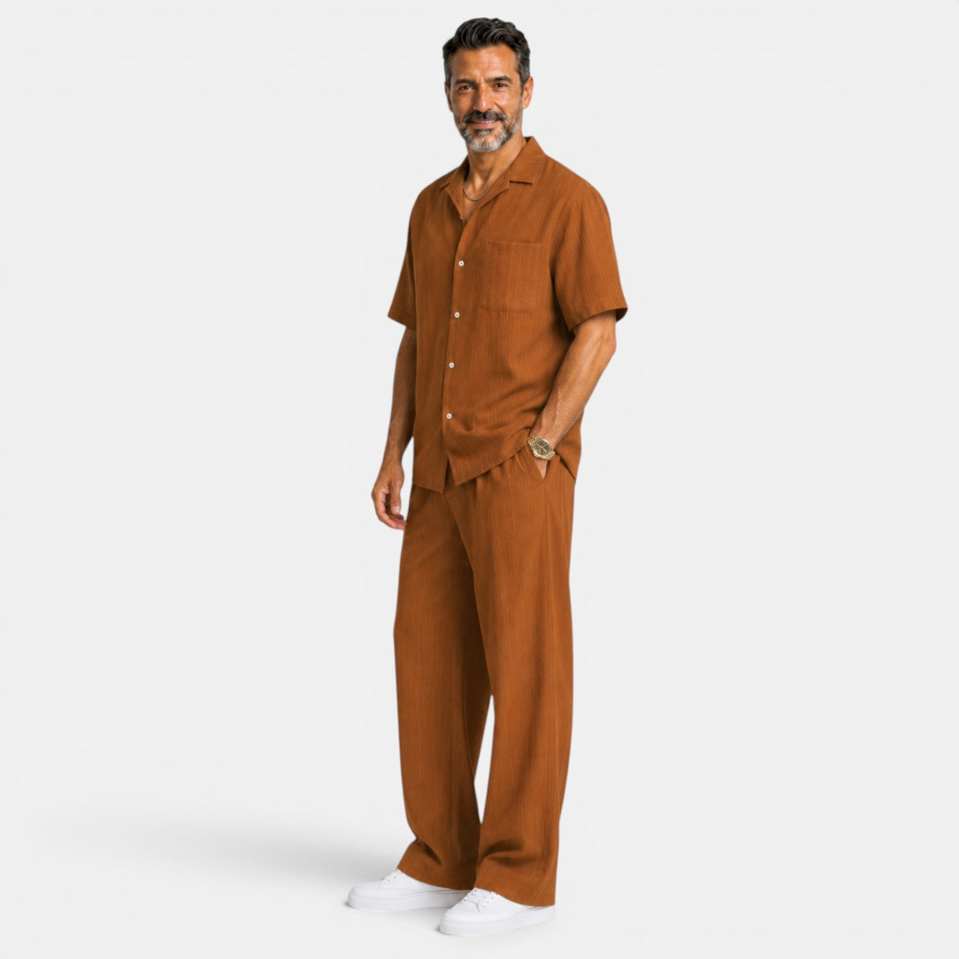 Men's Textured Casual Set