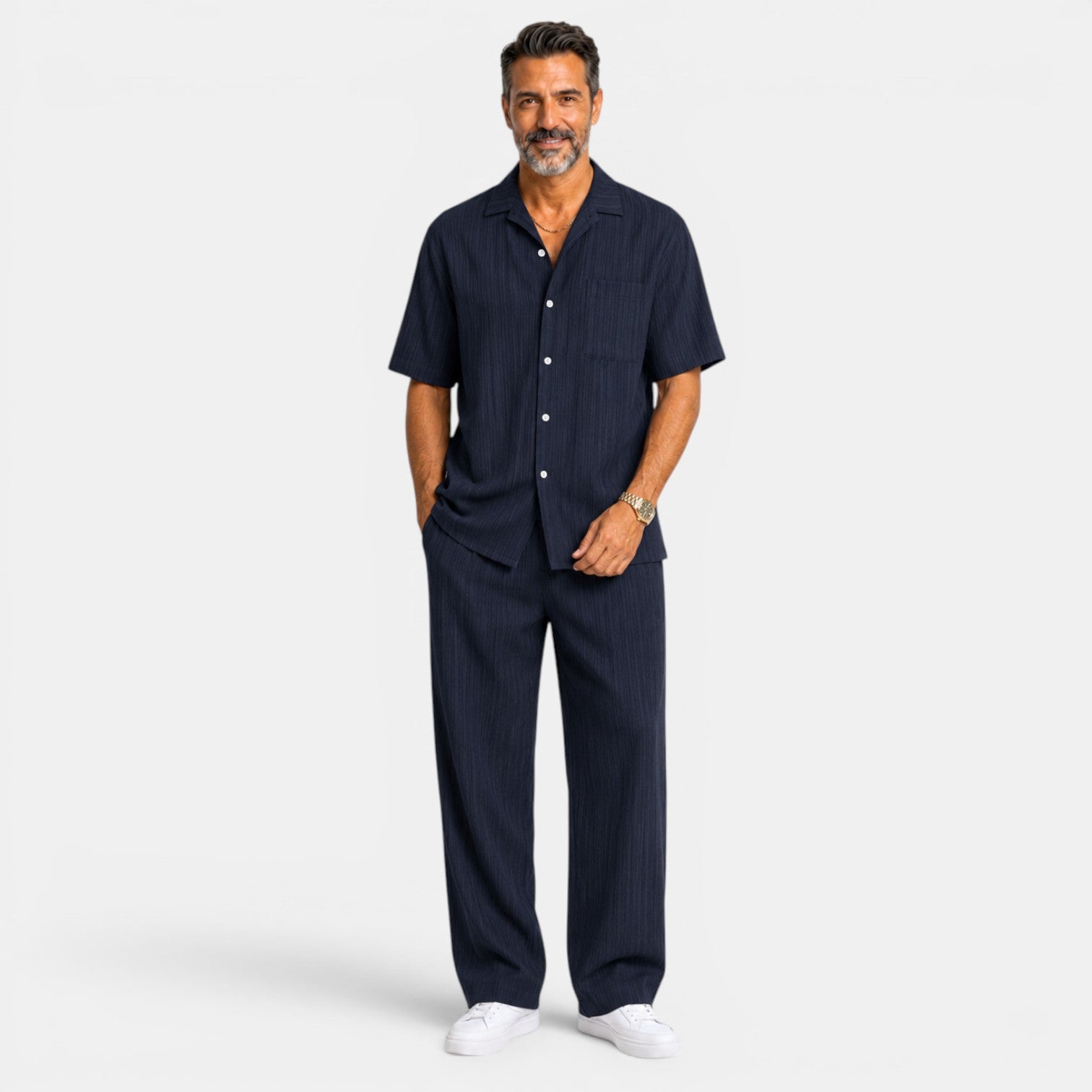 Men's Textured Casual Set