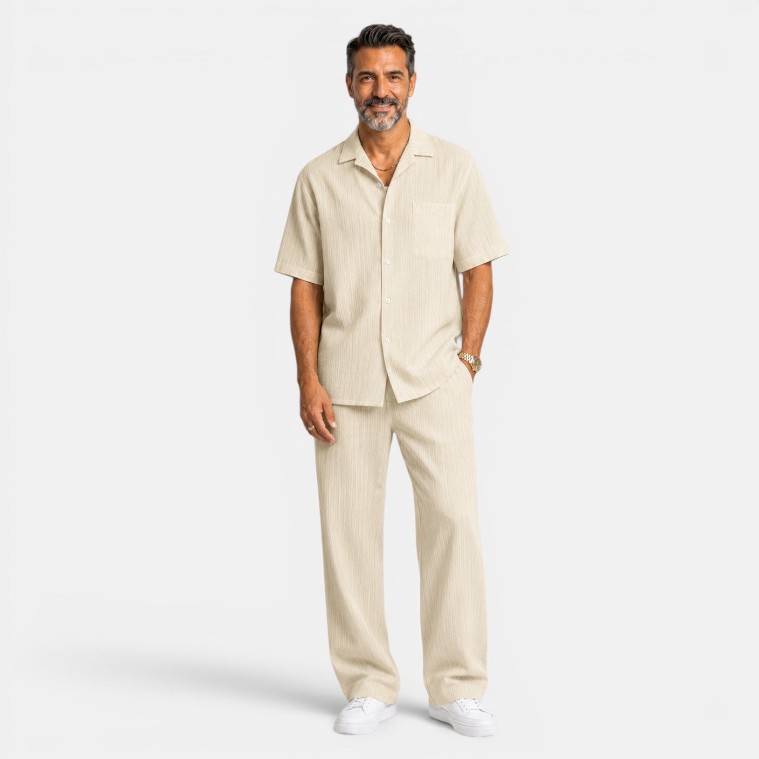 Men's Textured Casual Set