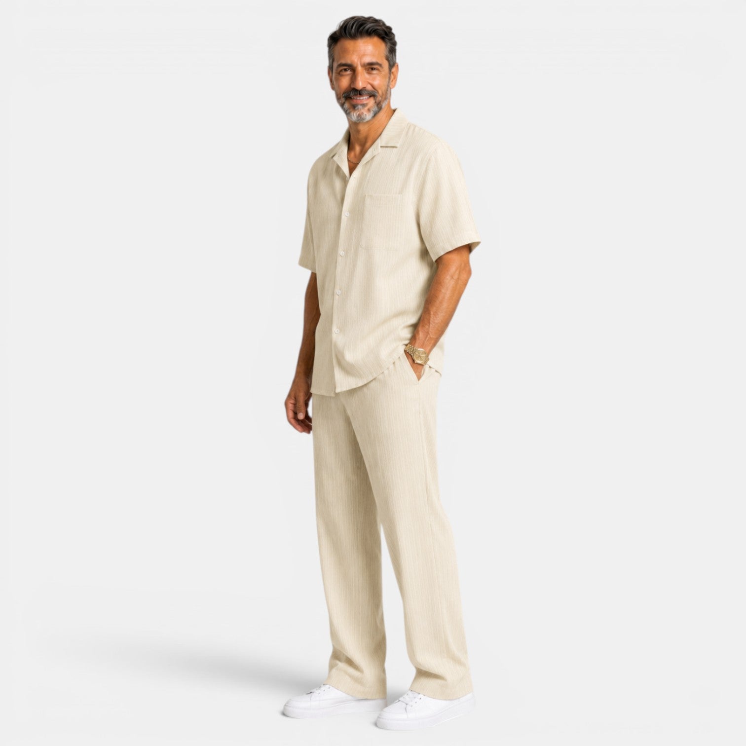 Men's Textured Casual Set