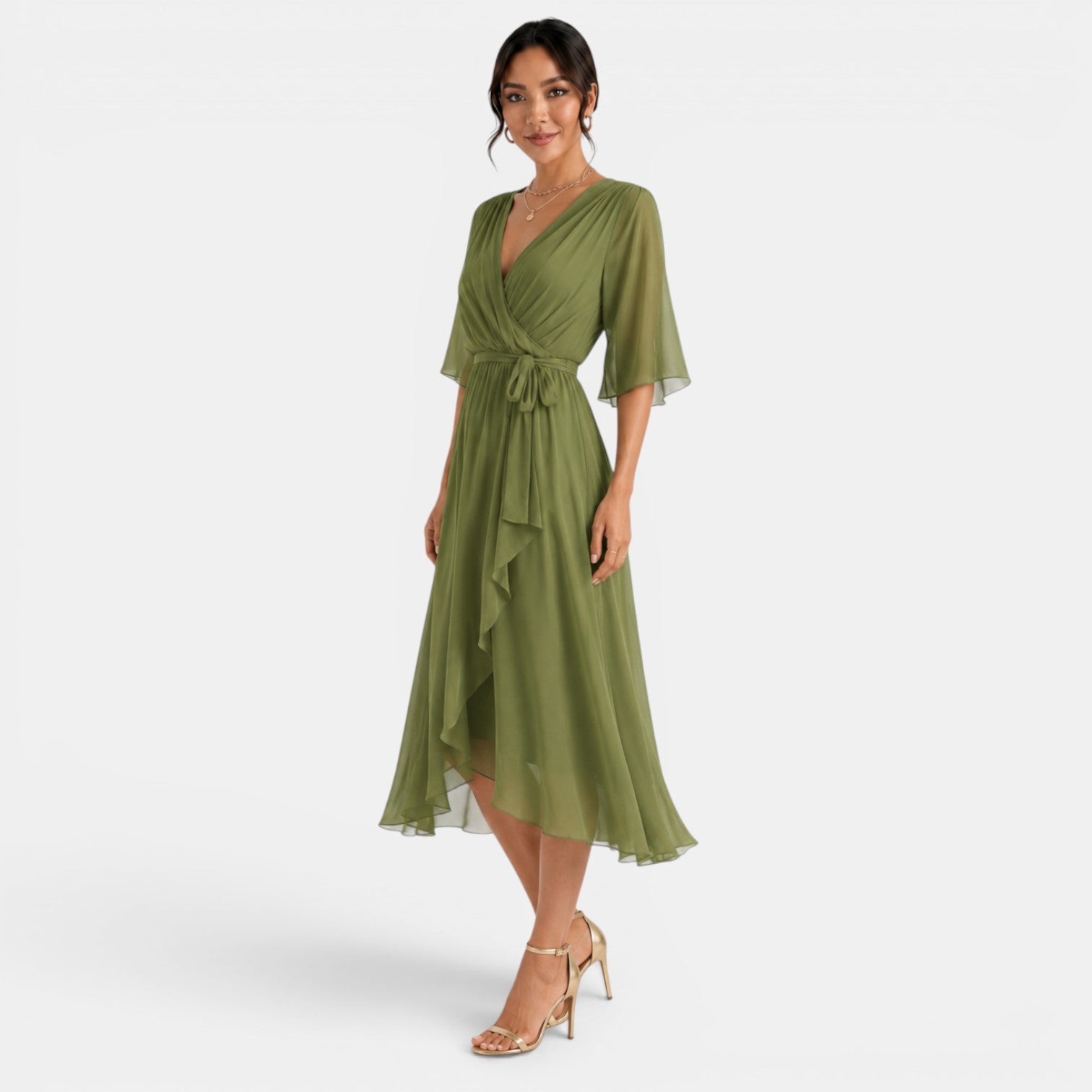 Vestido Midi Elegante Mujer
