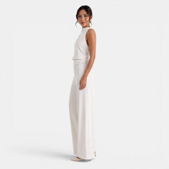 Women's Off-the-Shoulder Wide-Leg Jumpsuit - Summer
