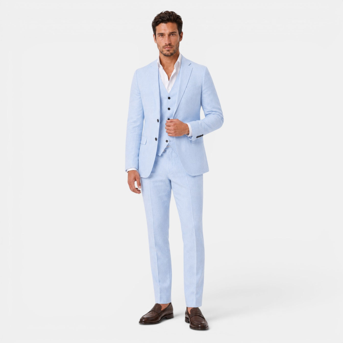 Men's 3-Piece Elegant Linen Suit