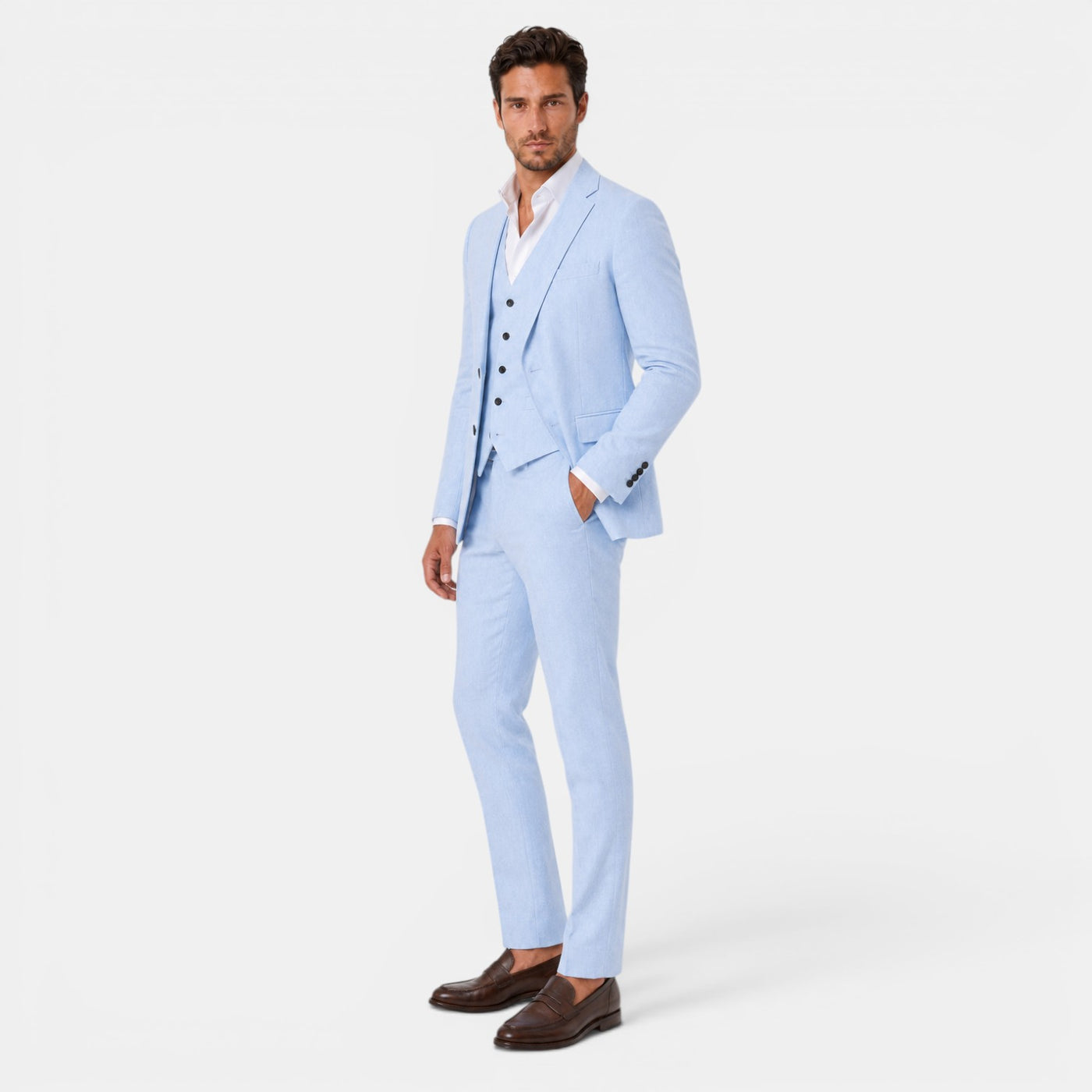 Men's 3-Piece Elegant Linen Suit