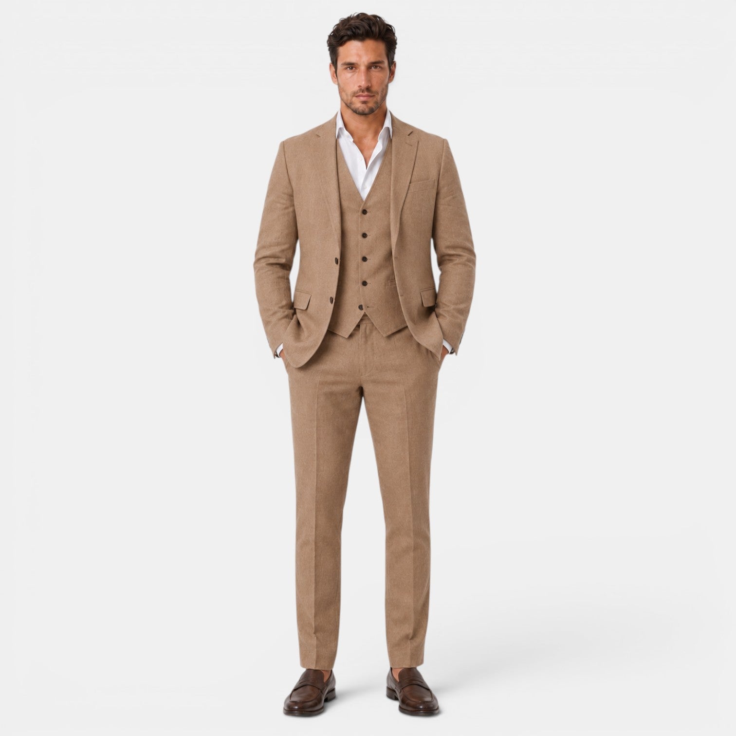 Men's 3-Piece Elegant Linen Suit