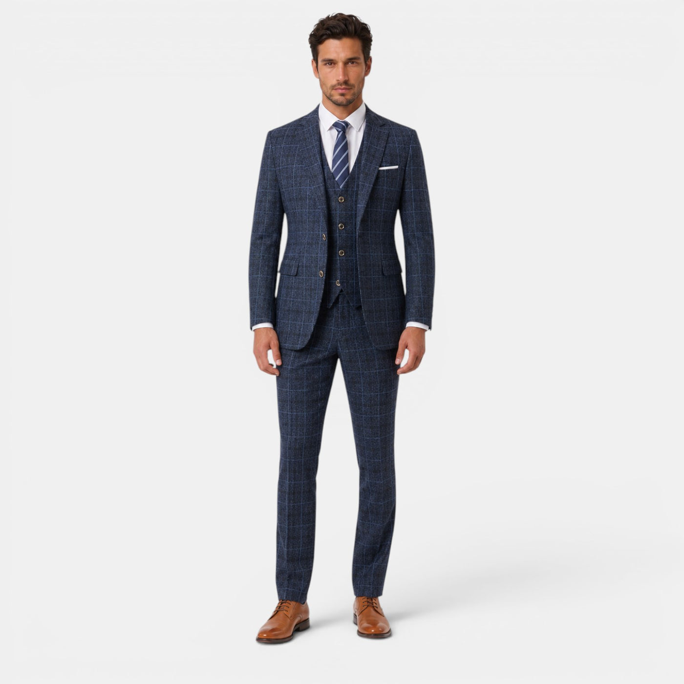 Men's 3-Piece Plaid Suit