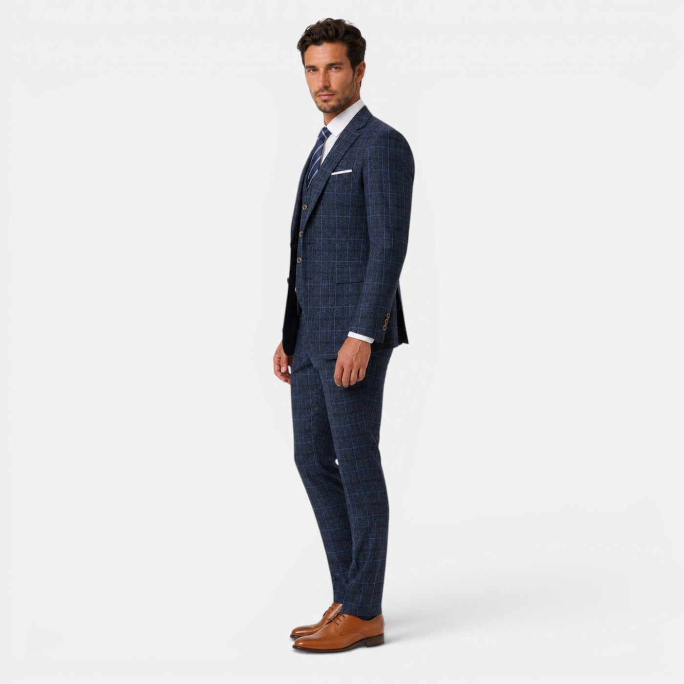 Men's 3-Piece Plaid Suit