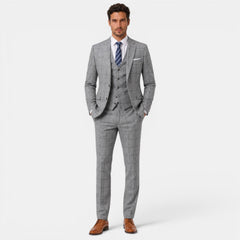 Men's Plaid 3-Piece Suit - Jacket, Vest and Pants