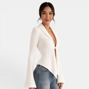 Cárdigan Punto Blanco Mujer