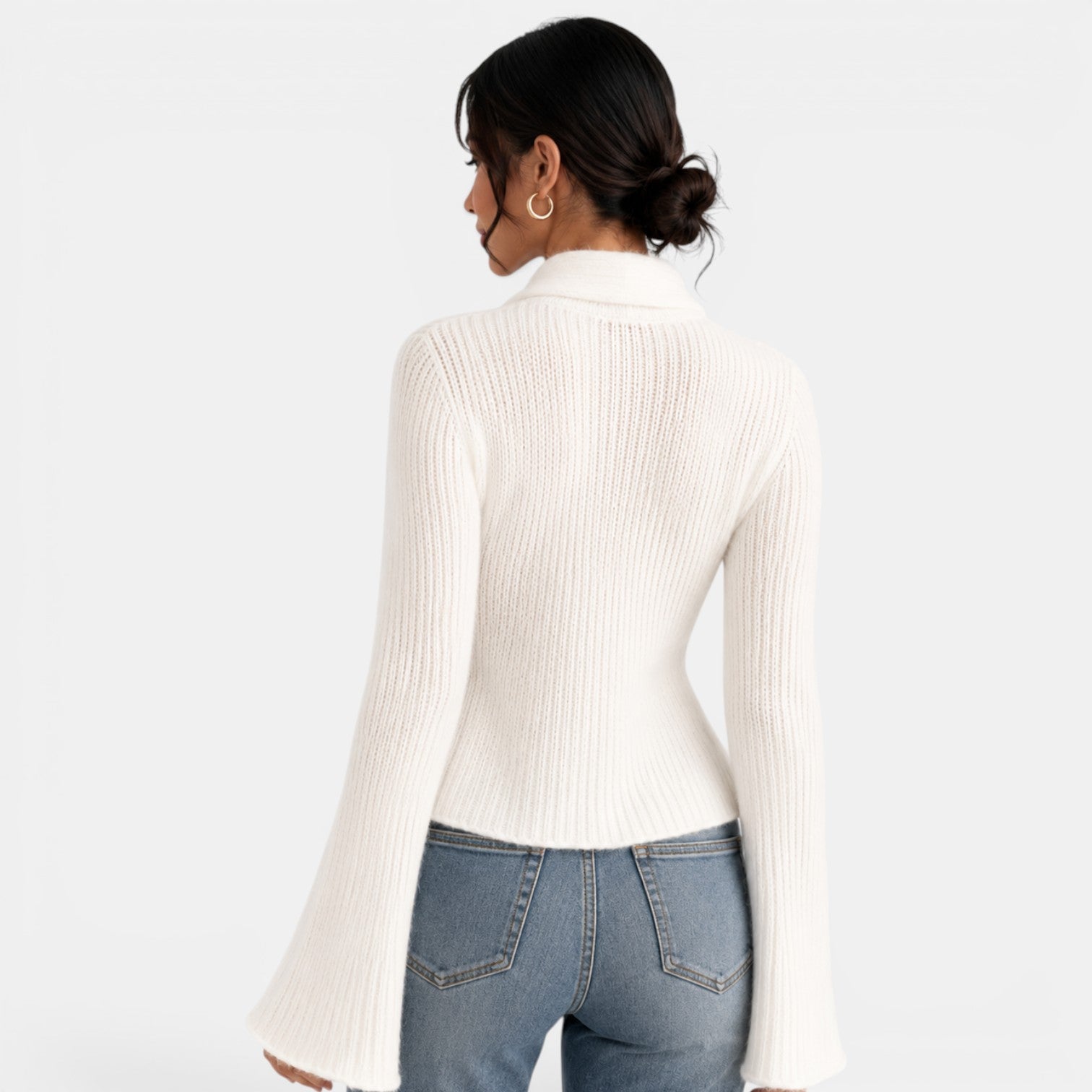 Cárdigan Punto Blanco Mujer