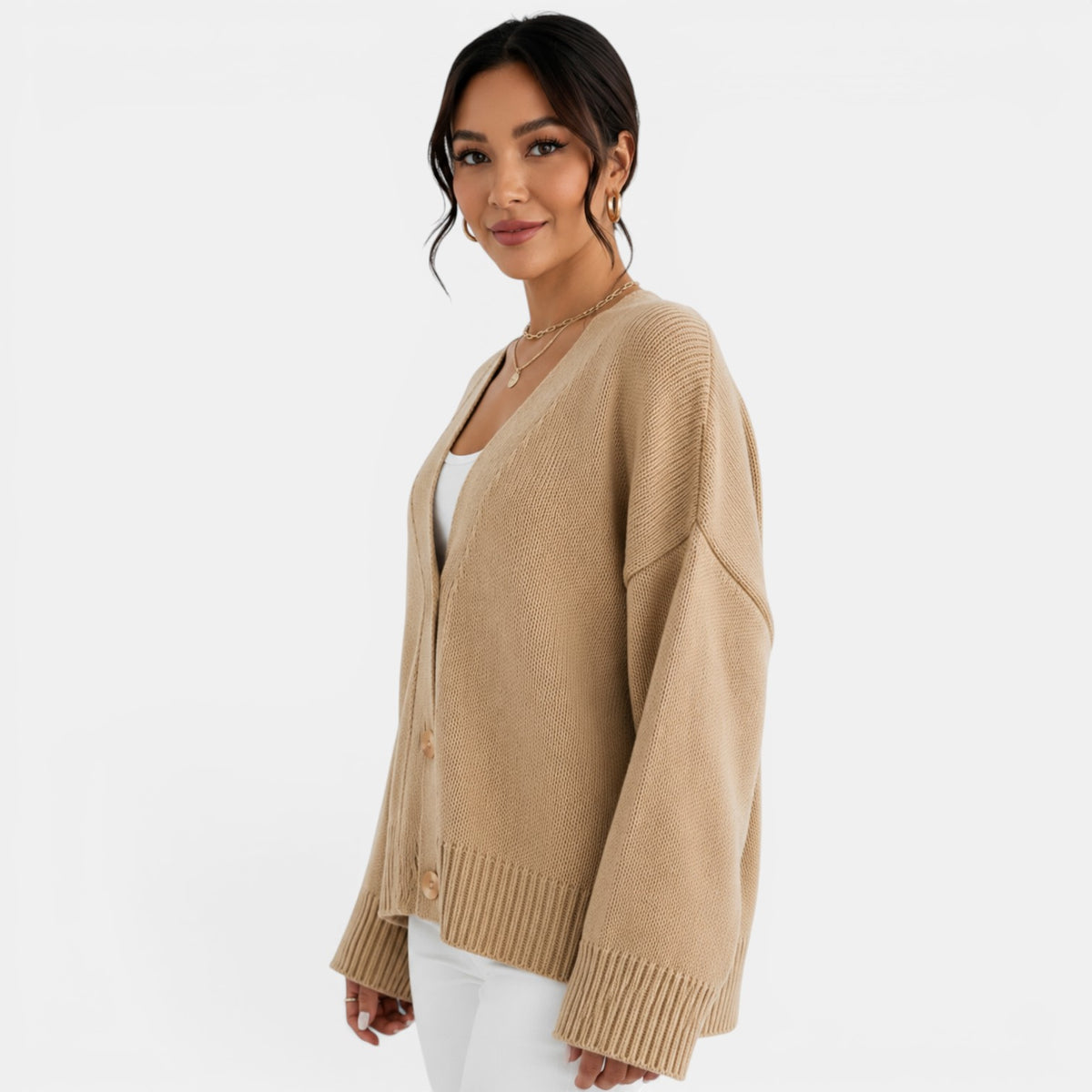 Cárdigan Punto Oversize Mujer