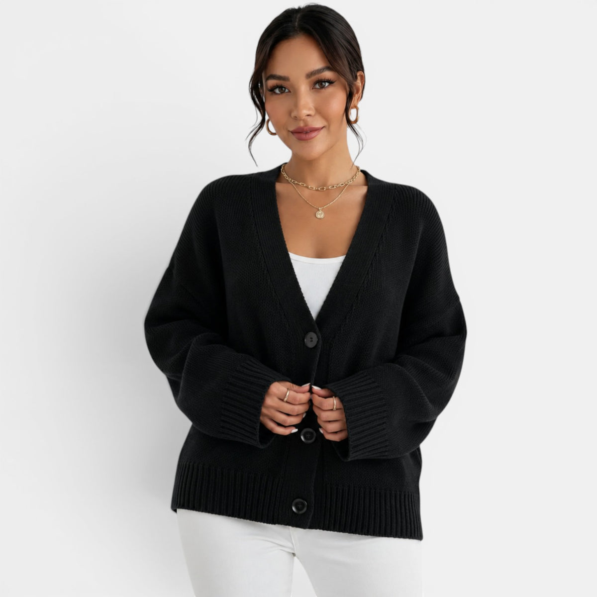 Cárdigan Punto Oversize Mujer