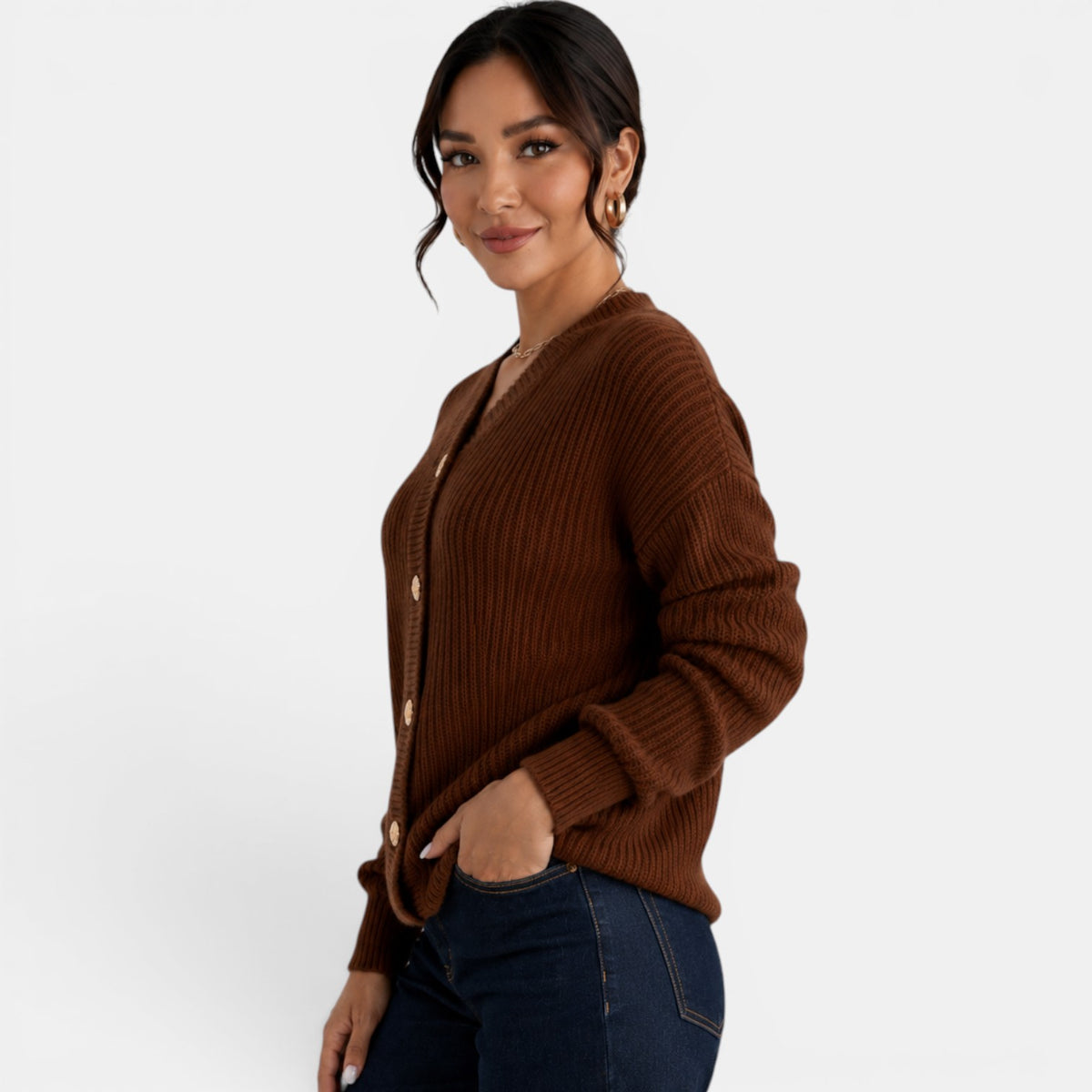 Cárdigan Punto Mujer Cuello V