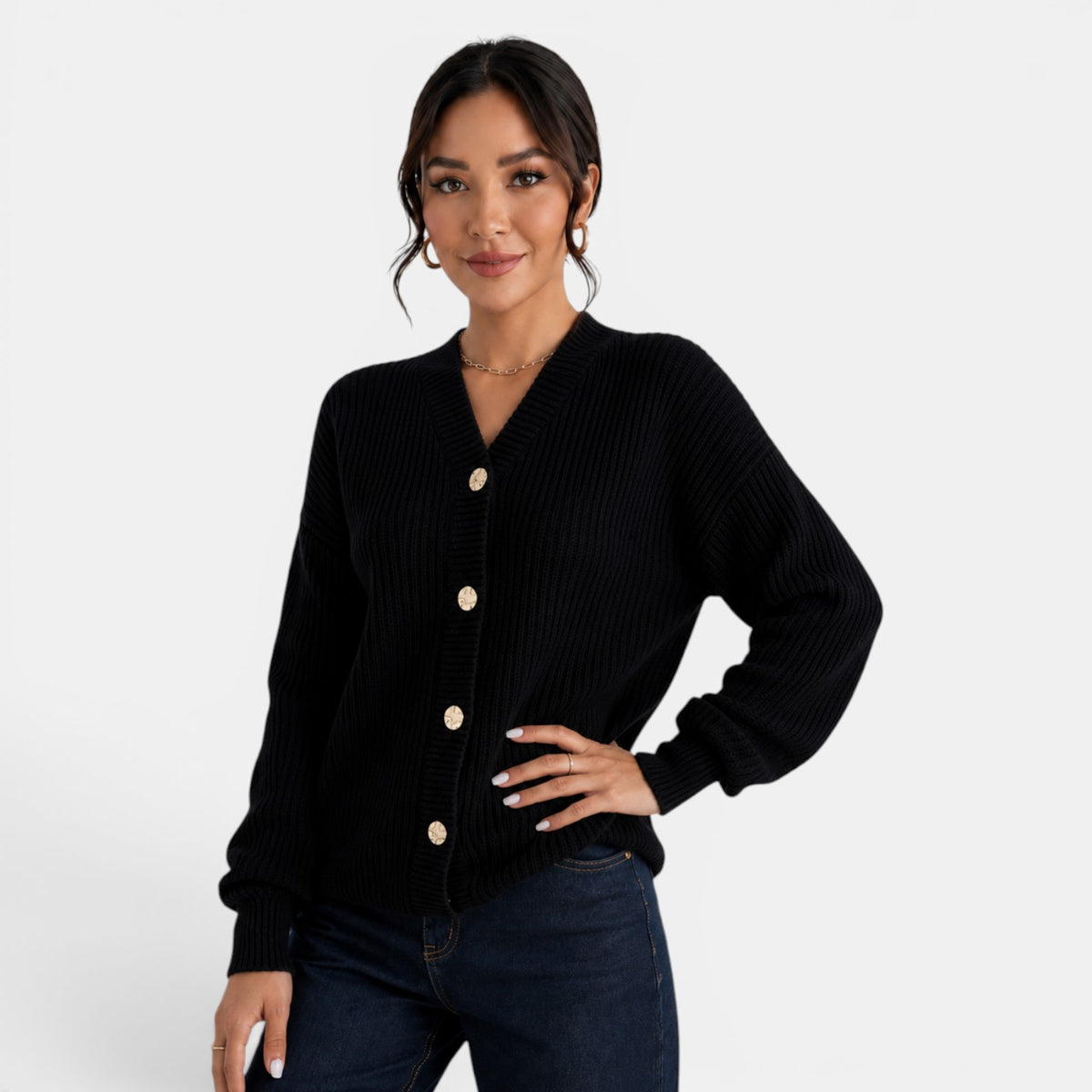 Cárdigan Punto Mujer Cuello V
