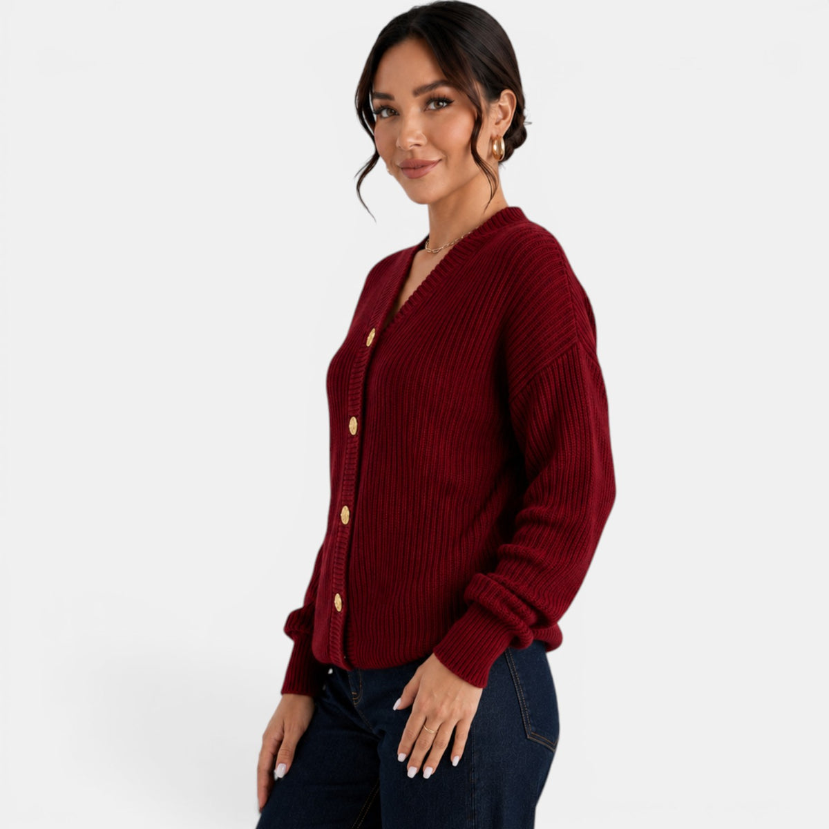 Cárdigan Punto Mujer Cuello V