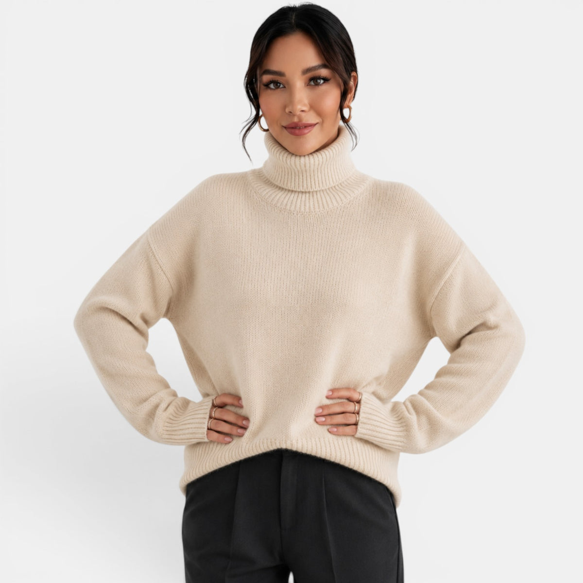 Suéter Mujer Cuello Alto Cachemira