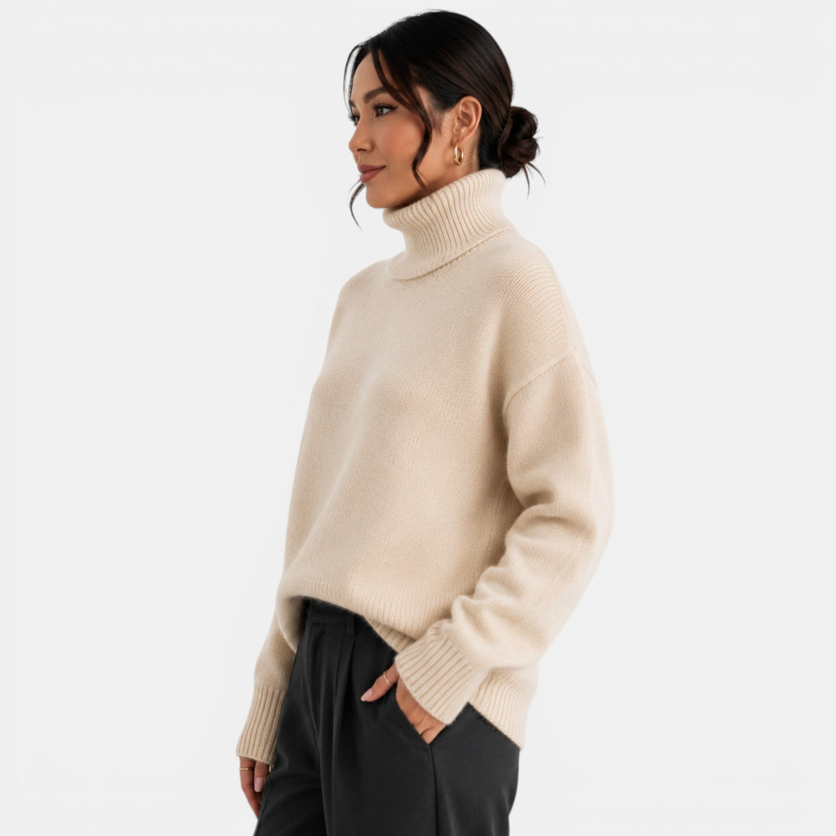 Suéter Mujer Cuello Alto Cachemira