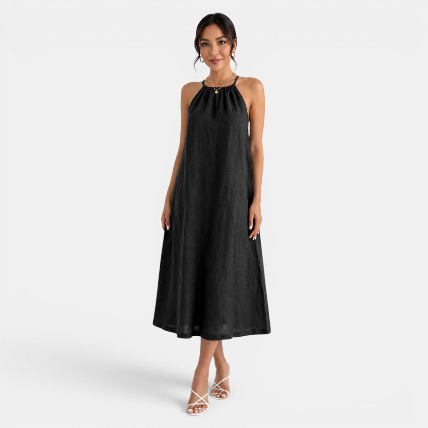Women's Summer Linen Midi Dress