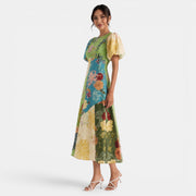 Midi Floral Linen Summer Dress