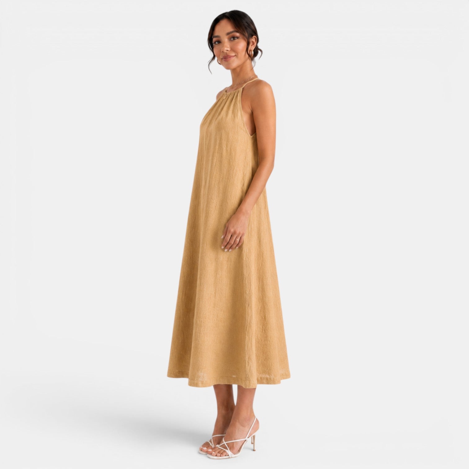 Women's Summer Linen Midi Dress