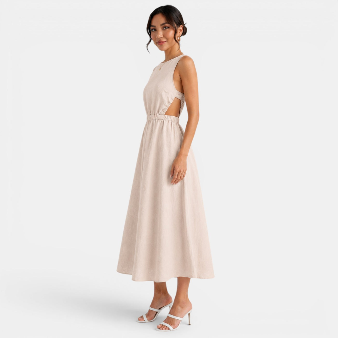 Women's Linen Summer Midi Dress