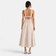 Women's Linen Summer Midi Dress