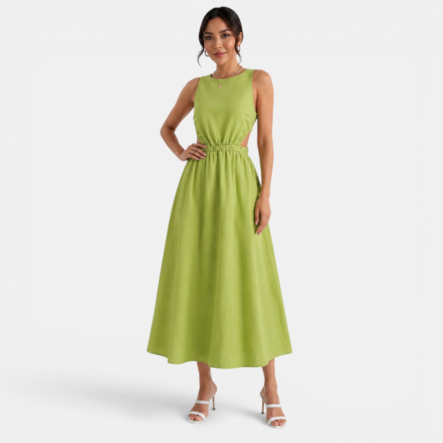 Women's Linen Summer Midi Dress