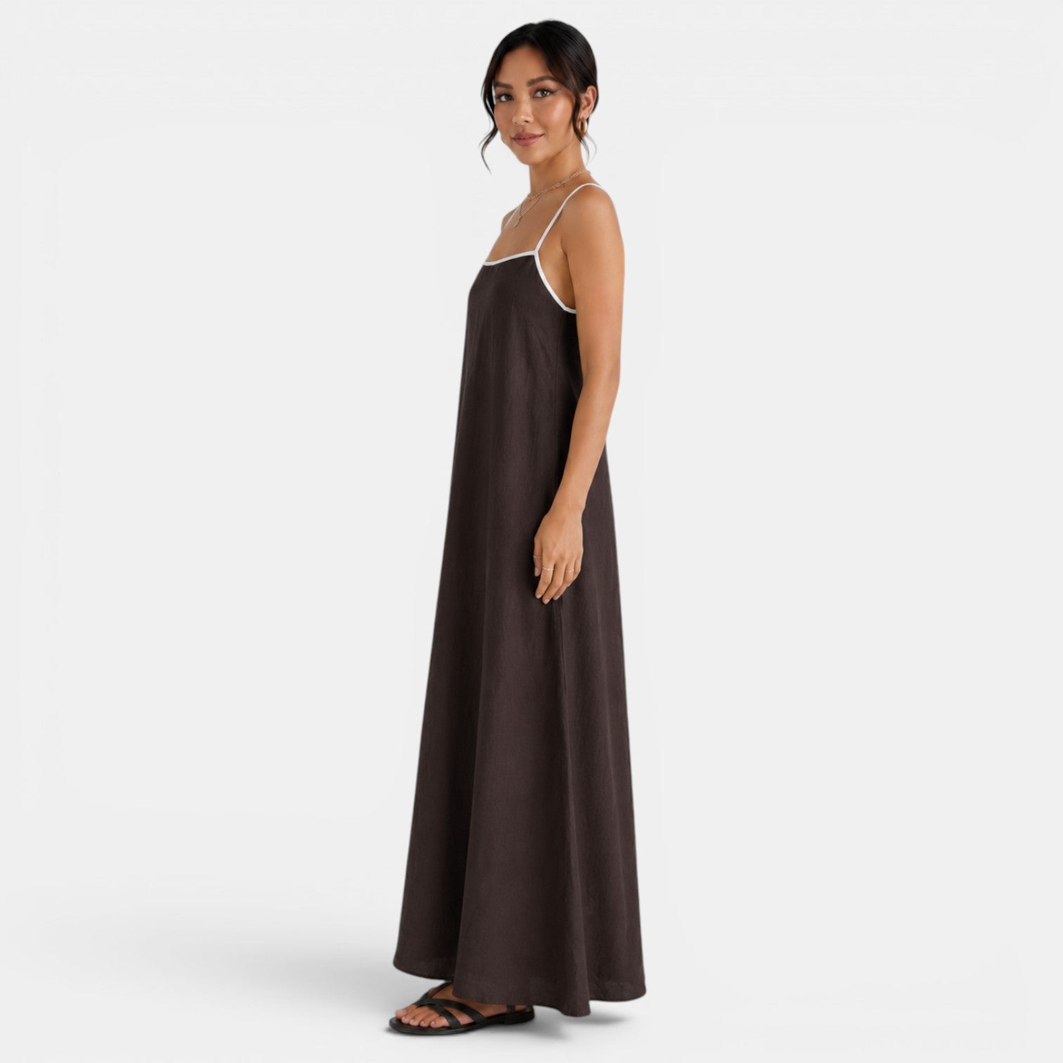 Women's Summer Cotton Linen Maxi Dress