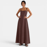 Women's Summer Cotton Linen Maxi Dress