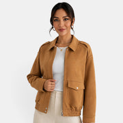 Chaqueta Bomber Ante Mujer