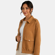 Chaqueta Bomber Ante Mujer