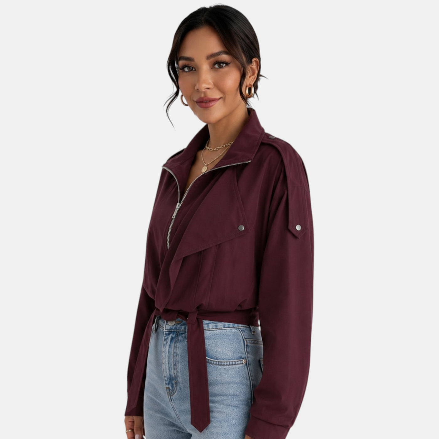 Chaqueta Otoño Mujer Burdeos