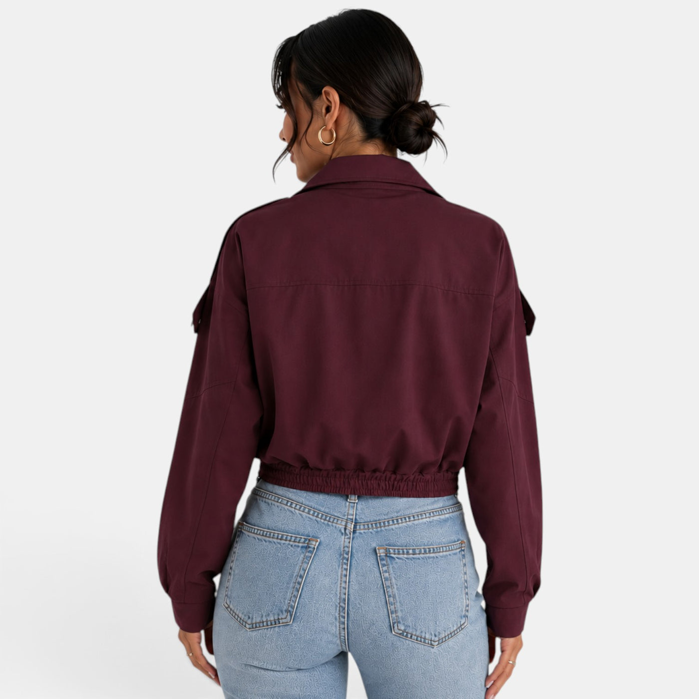 Chaqueta Otoño Mujer Burdeos