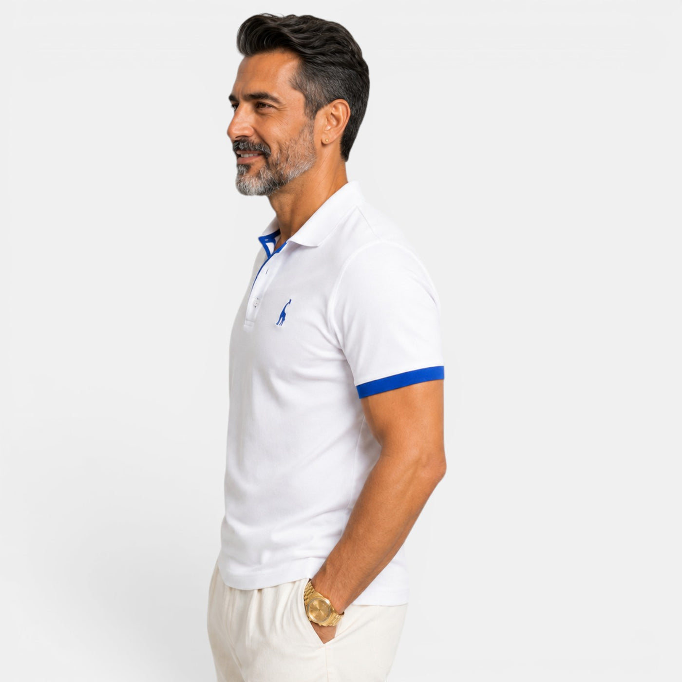 Elegant Two-Tone Men's Polo Shirt