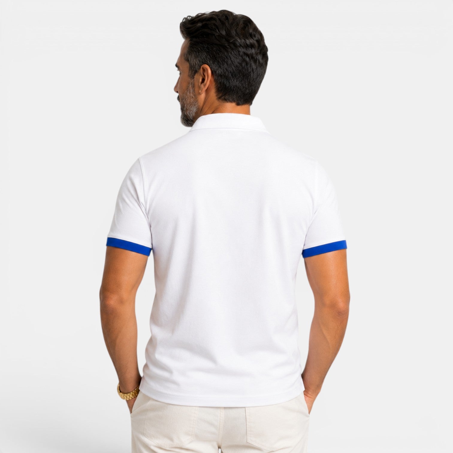 Elegant Two-Tone Men's Polo Shirt